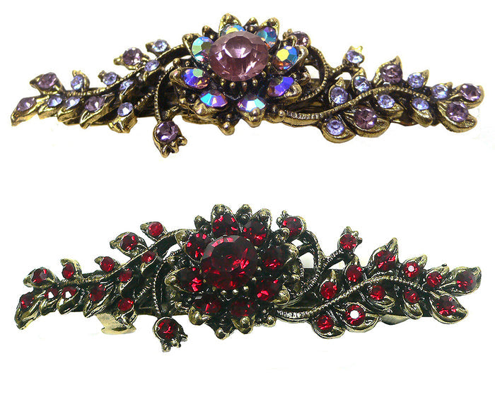 Bella Mid Size Crystal Barrette Sparkly Crystals in Set of 2, 3, 4 #5A86600-1