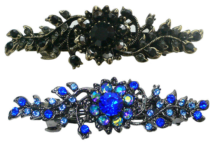 Bella Mid Size Crystal Barrette Sparkly Crystals in Set of 2, 3, 4 #5A86600-1