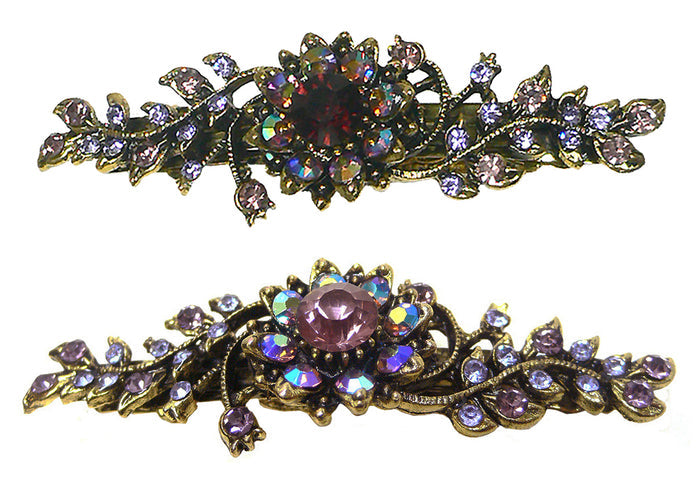 Bella Mid Size Crystal Barrette Sparkly Crystals in Set of 2, 3, 4 #5A86600-1
