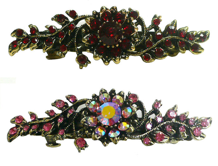 Bella Mid Size Crystal Barrette Sparkly Crystals in Set of 2, 3, 4 #5A86600-1