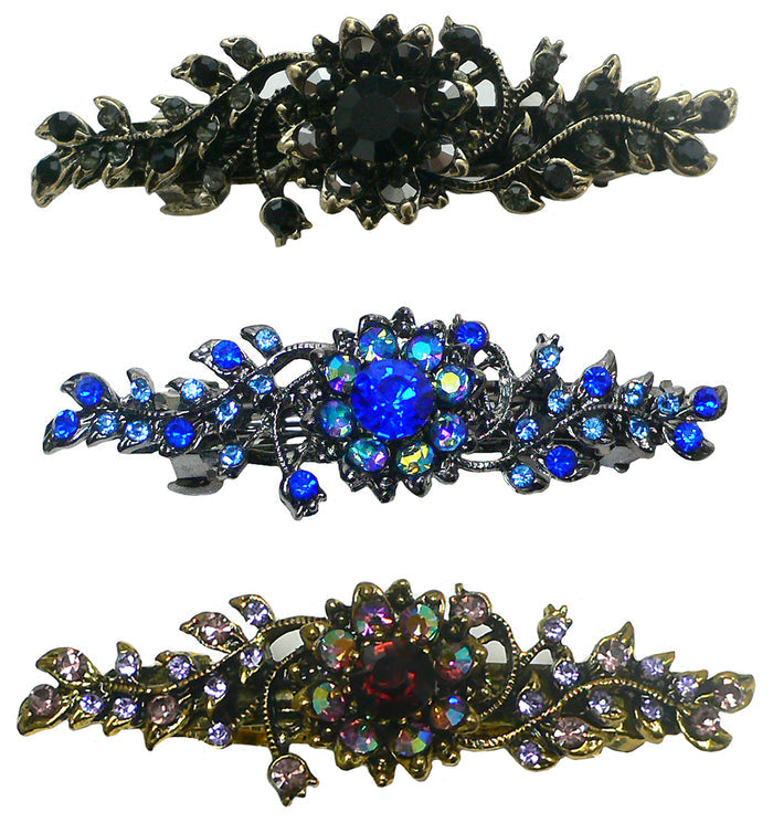 Bella Mid Size Crystal Barrette Sparkly Crystals in Set of 2, 3, 4 #5A86600-1