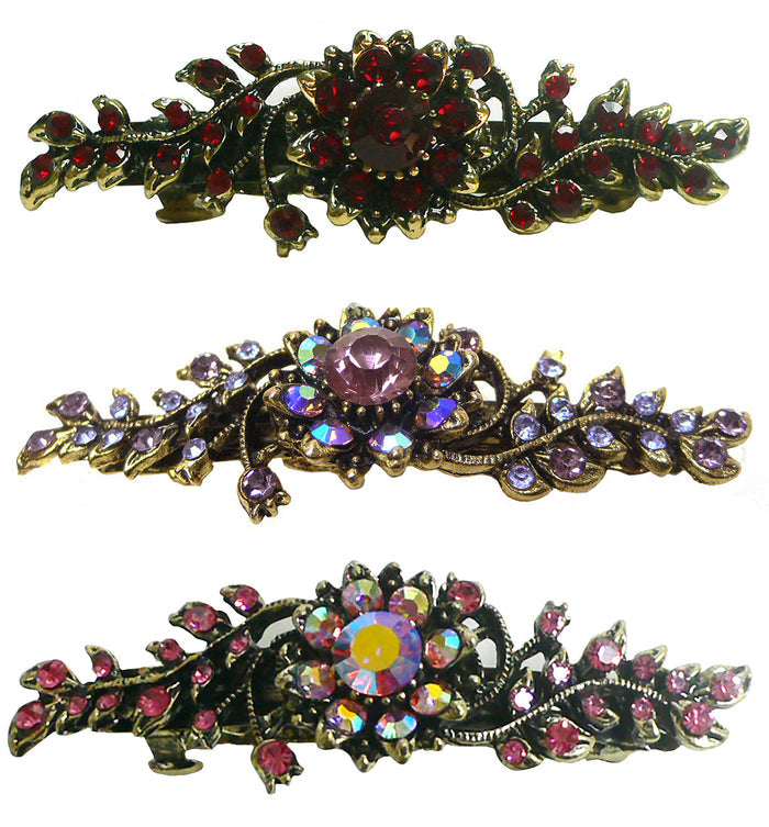 Bella Mid Size Crystal Barrette Sparkly Crystals in Set of 2, 3, 4 #5A86600-1