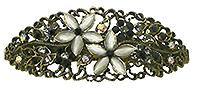 Bella Oval Barrette with Catseyes and Crystals #NM86010-1