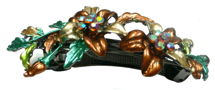Bella Set of 3 Flower Crystal Barrette YY86800-11-3