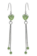 Bella Small Heart Dangle Earrings Zircon Natural Stones - F89550-1