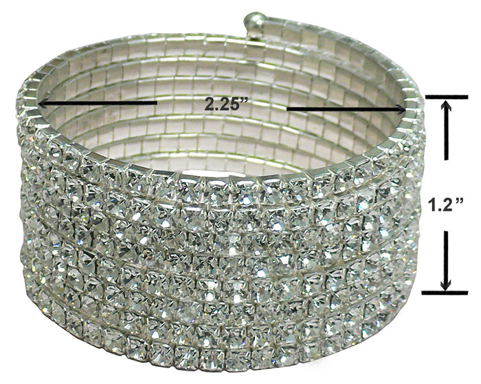 BFJ presents Brand JCGY Crystal Spiral Bracelet 8 Strands of Crystal Spirals for Bridal,  Parties 5614gs