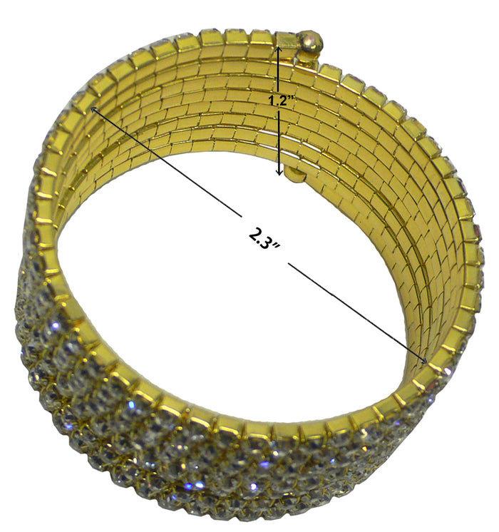 BFJ presents Brand JCGY Crystal Spiral Bracelet 8 Strands of Crystal Spirals for Bridal,  Parties 5614gs