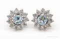 Blue Topaz Cubic Zirconia Sterling Silver Earrings