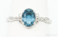 Blue Topaz Sterling Silver Ring - Size 7 Adjustable