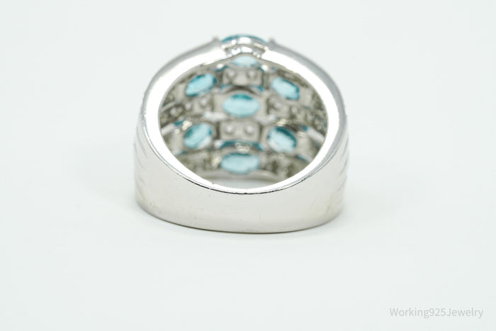 Blue & White Topaz Sterling Silver Ring - Size 5.25