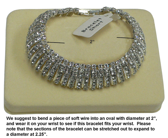 Bracelet5945 Bella Crystal Band Bracelet with 300 Crystal White Crystals AD83015-5945