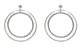Brand jcgy Crystal Double Hoops Earrings Crystal Silvery White Movement Earrings AD89800-8131