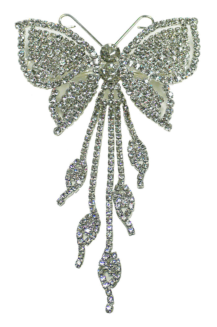 Brand jcgy Crystal White Butterfly Barrette Bridal Barrette Wedding Hairclip AD86014-9050