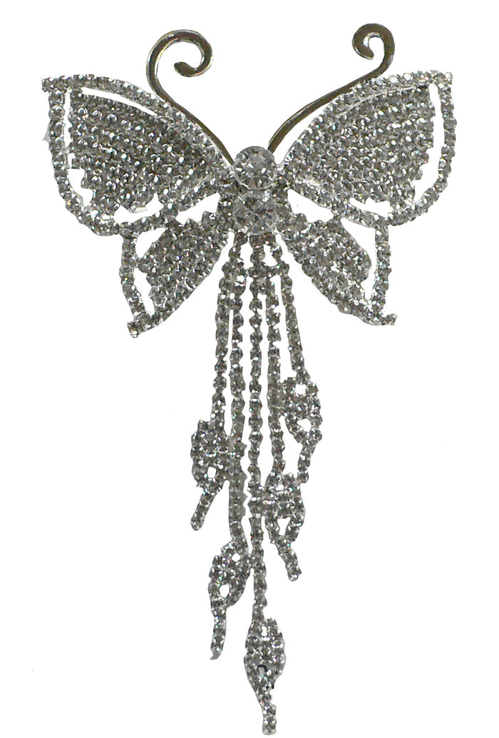 Brand jcgy Crystal White Butterfly Barrette Bridal Barrette Wedding Hairclip AD86014-9050