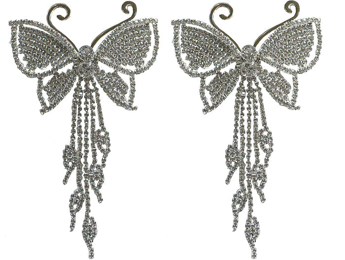 Brand jcgy Crystal White Butterfly Barrette Bridal Barrette Wedding Hairclip AD86014-9050