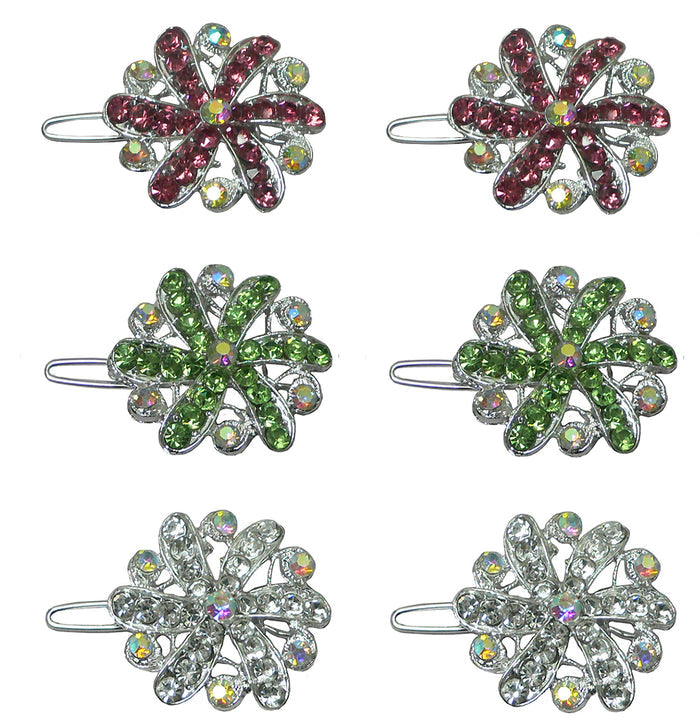 BsnapClipMed Bella Medallion Barrettes Snap Clips for Thin Hair or Young Girls U86350-1719