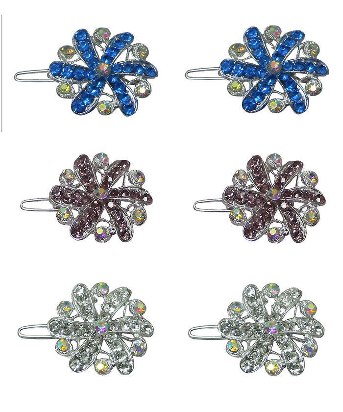 BsnapClipMed Bella Medallion Barrettes Snap Clips for Thin Hair or Young Girls U86350-1719