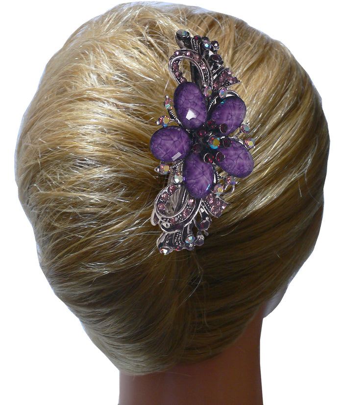 Combo Set of 4 4 Gorgeous Barrettes in 2 to 4 Unique Styles for Thick Hair 0052/17-4-