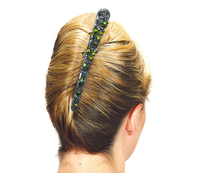 Crystal Alligator Clip Decorated w. Sparkly Stones NM86110-1-6