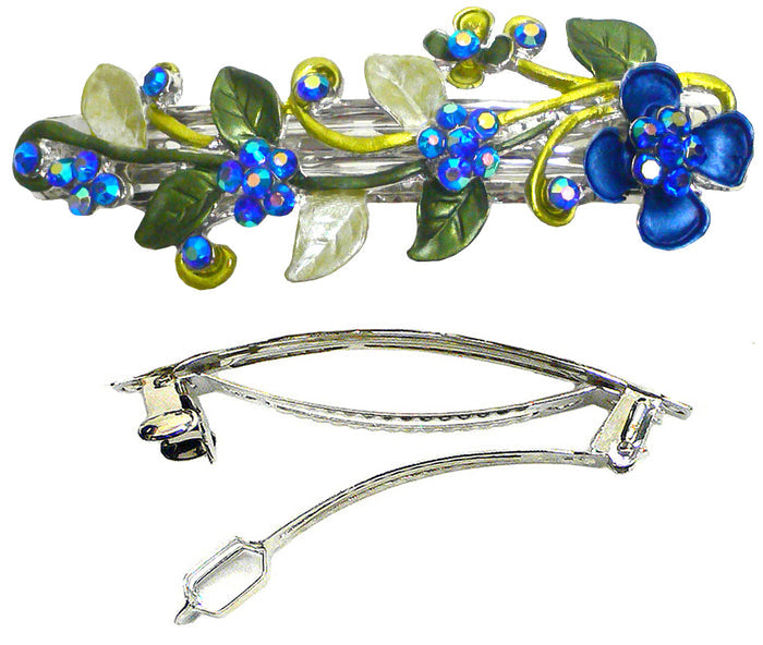 Crystal Flower Barrette, Lovely Design of Flower and Leaves #YY86800-8