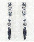 Dangle Earrings Black and White  Cubic Zirconia Symple and Elegant Earrings CZ89800-1