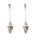 Dangle Earrings Zircon, Dainty and Elegant, Pale Gold Tone - YX89800-3