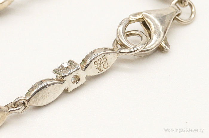 Designer Cubic Zirconia Marcasite Sterling Silver Bracelet