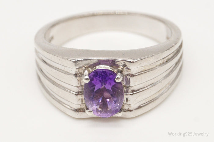 Designer D'joy Amethyst Sterling Silver Ring - Size 9.75