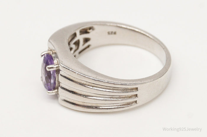 Designer D'joy Amethyst Sterling Silver Ring - Size 9.75