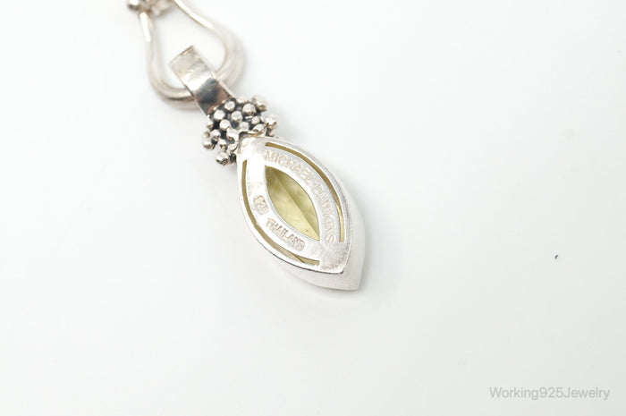 Designer Michael Dawkins Citrine Granulated Sterling Silver Necklace Pendant