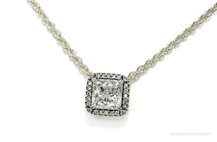 Designer Pandora Cubic Zirconia Sterling Silver Necklace - 19"