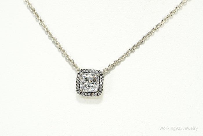 Designer Pandora Cubic Zirconia Sterling Silver Necklace - 19"