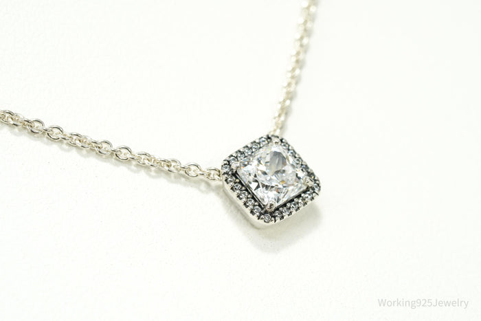 Designer Pandora Cubic Zirconia Sterling Silver Necklace - 19"
