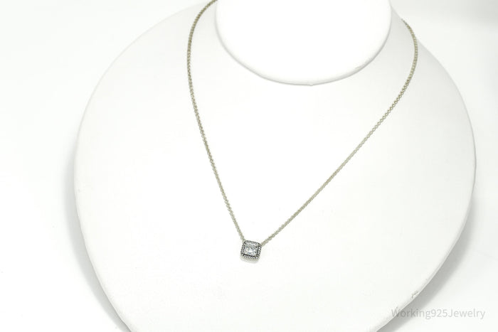 Designer Pandora Cubic Zirconia Sterling Silver Necklace - 19"