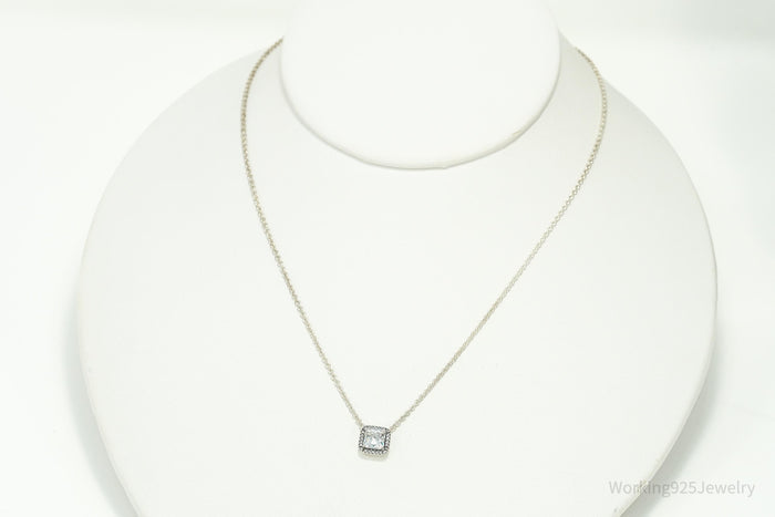 Designer Pandora Cubic Zirconia Sterling Silver Necklace - 19"