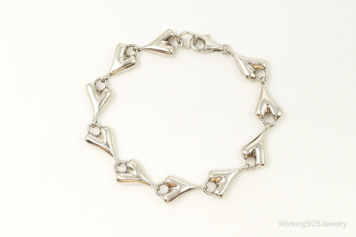 Designer Robert Lee Morris RLM Heart Link Love Modernist SterlingSilver Bracelet