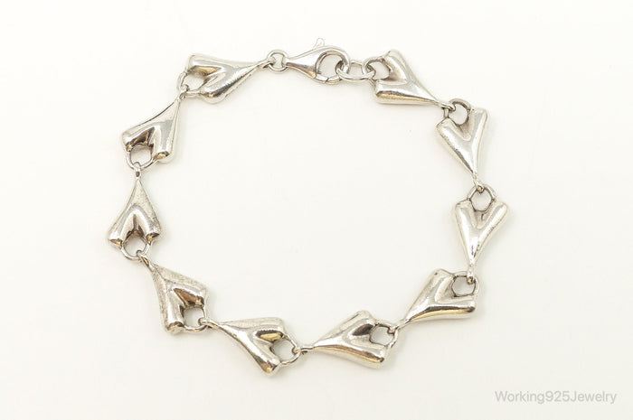 Designer Robert Lee Morris RLM Heart Link Love Modernist SterlingSilver Bracelet