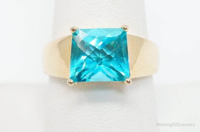 Designer Ross Simons Blue Topaz Gold Over Sterling Silver Ring - SZ 8.75