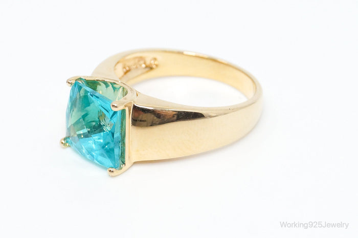 Designer Ross Simons Blue Topaz Gold Over Sterling Silver Ring - SZ 8.75
