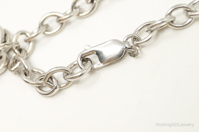 Designer Ross Simons Cubic Zirconia Heart Sterling Silver Bracelet