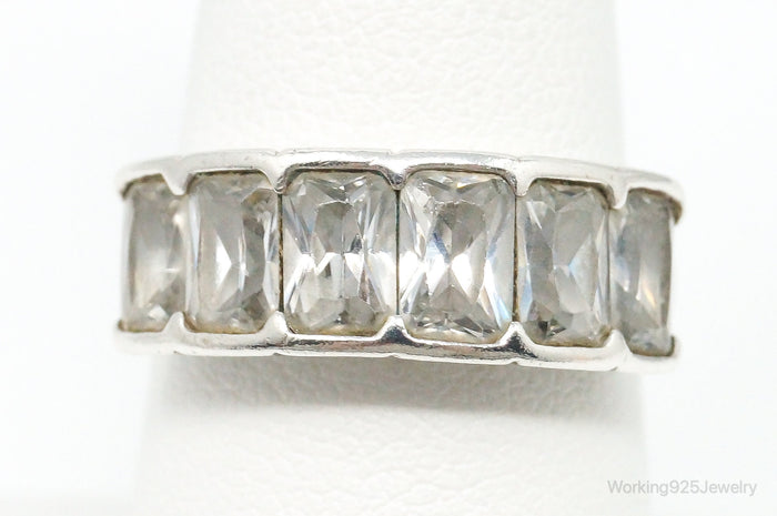Designer Ross Simons Cubic Zirconia Sterling Silver Ring - Size 8