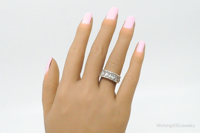 Designer Ross Simons Cubic Zirconia Sterling Silver Ring - Size 8