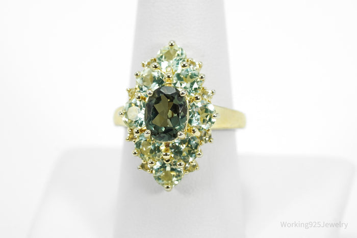 Designer Ross Simons Green Spinel Gold Over Sterling Silver Ring - Size 9