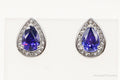 Designer Ross Simons Purple & White Cubic Zirconia Sterling Silver Earrings