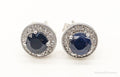Designer SJM Sapphire Cubic Zirconia Sterling Silver Earrings