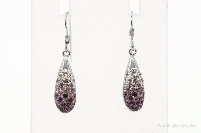 Designer Swarovski Crystal Modern Sterling Silver Earrings
