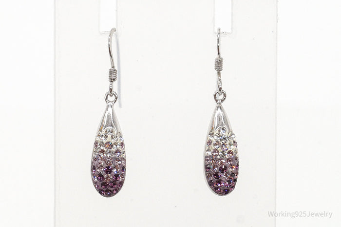 Designer Swarovski Crystal Modern Sterling Silver Earrings