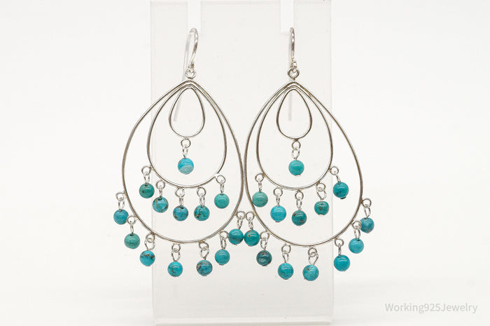 Designer SX Turquoise Sterling Silver Earrings