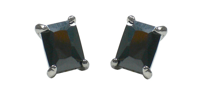 Estud500-2 Bella Emerald Cut Stud Earrings Cubic Zirconia Post Earrings NF89500-2