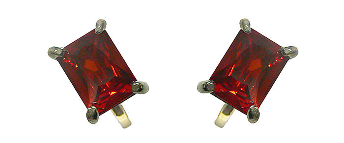Estud500clipOn Bella Emerald Cut Stud Earrings CZ Stone Clip-On Earrings NF89500-2clipOn